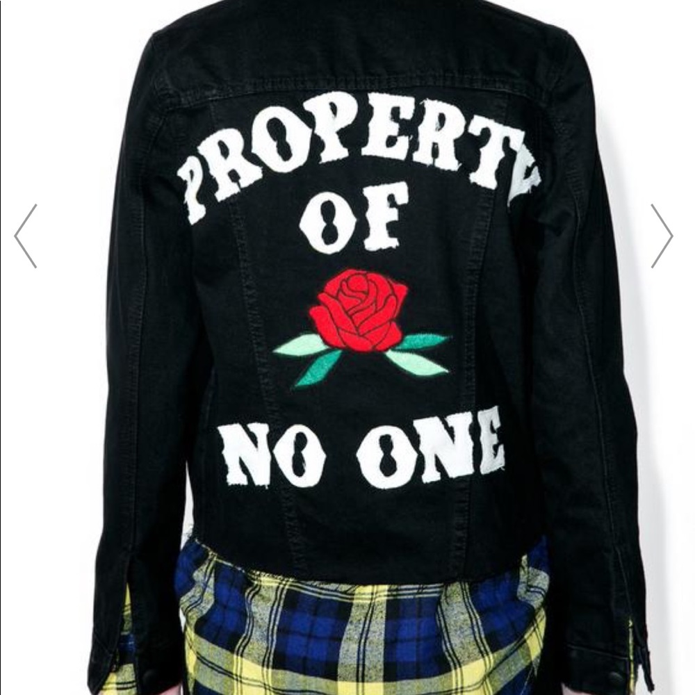 High heels suicide graphic denim jacket